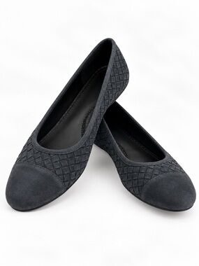 Vaneli Suede Leather Woven
Suede Blue Slip On Ballet
Flats Shoes 9 M Womens